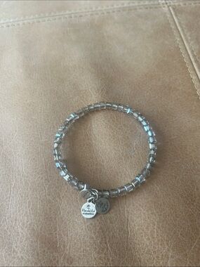 Alex and Ani Silver and Gray Beaded Expandable Wrap Bracelet